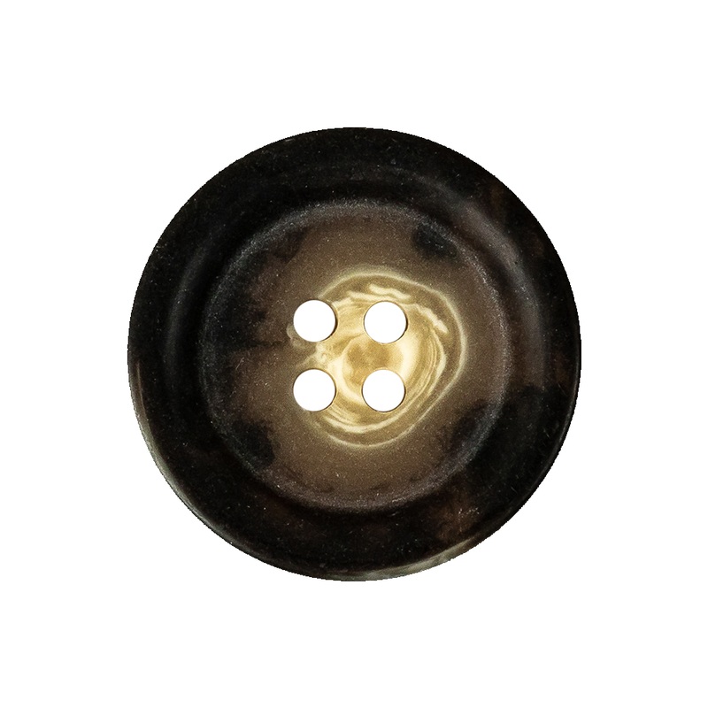 Twill and Peat Swirls Plastic 4-Hole Dish Button – 40L/25.5mm