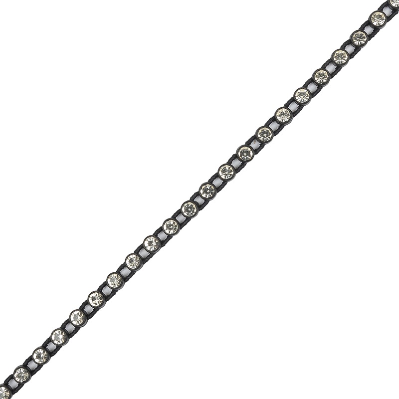 Vintage Crystal and Black Stretch Rhinestone Trimming – 4mm
