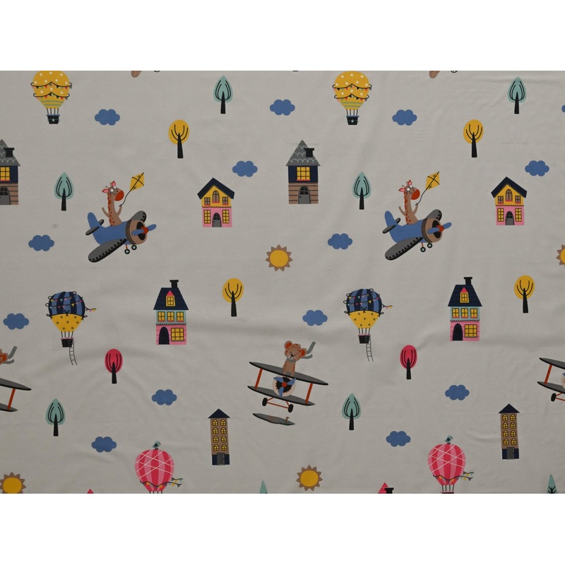 240cm Printed Cotton Curtaining CU1540-74 CU1540-74