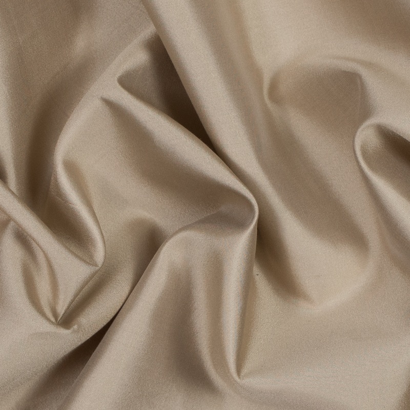 Beige Cotton Backed Silk Woven