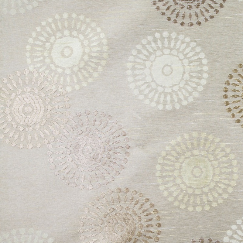 Citra Green/Victorian Gold/Cream Floral Shantung   /Dupioni