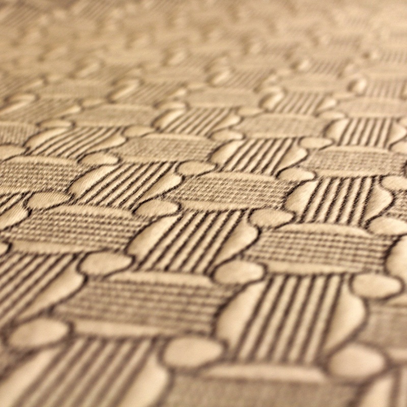 Geometric Woven Brocade – Beige/Grey Fabric by the Yard
