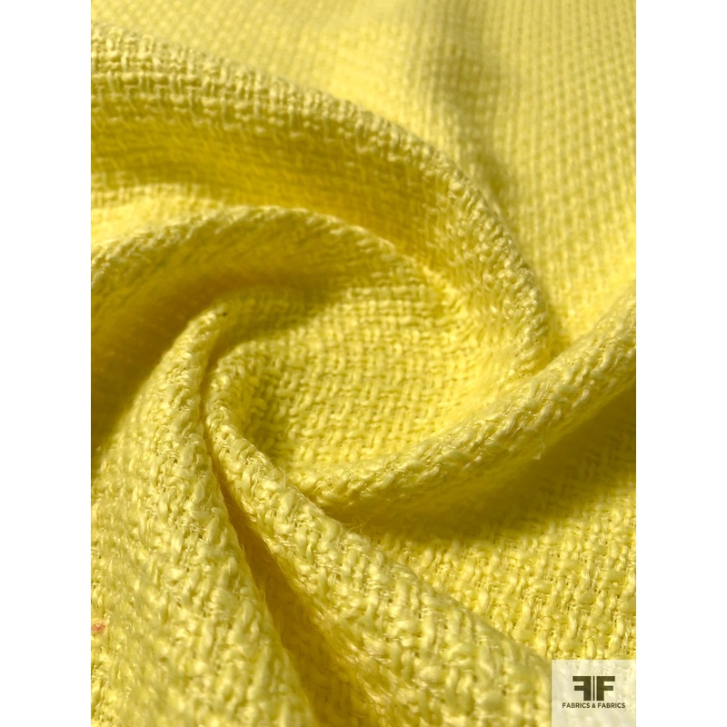 Italian Basic Basketweave Ladies Tweed Suiting – Summer Yellow Fabric by the Yard