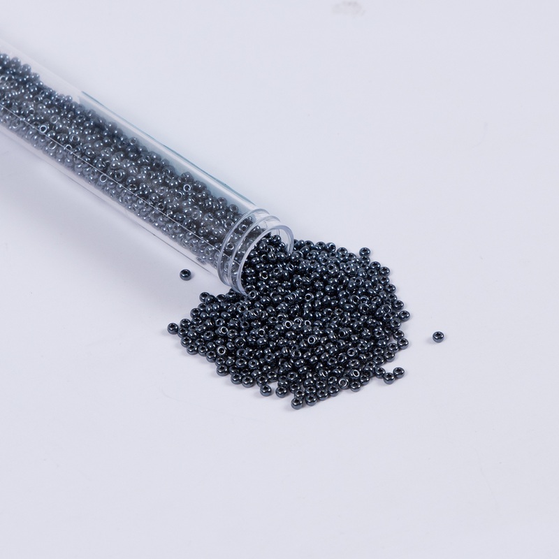 Metallic Gunmental Czech Seed Beads – Size 10