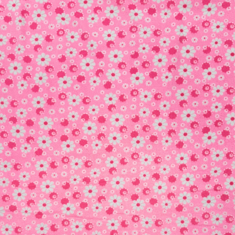 Printed Polar Fleece Pink Daisy