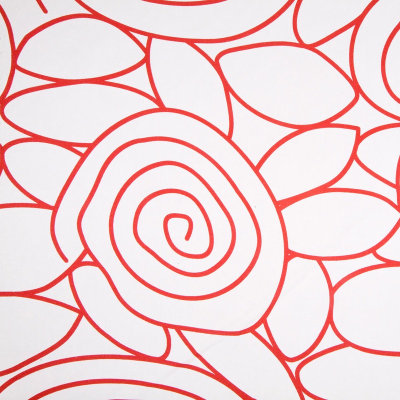 White/Red Swirls Prints