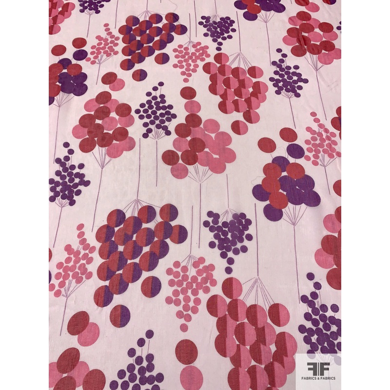 Balloon Inspired Printed Silk Chiffon – Purple / PInk / Red / Ivory Fabric by the Yard