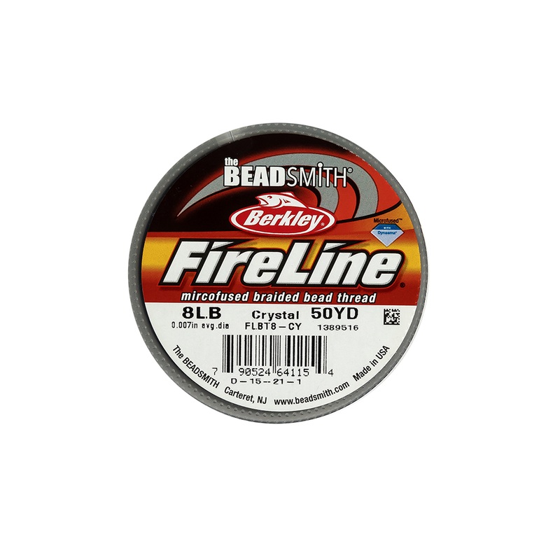 Fireline 8lb Microfused Braided Bead Thread – 50yd Spool – Crystal