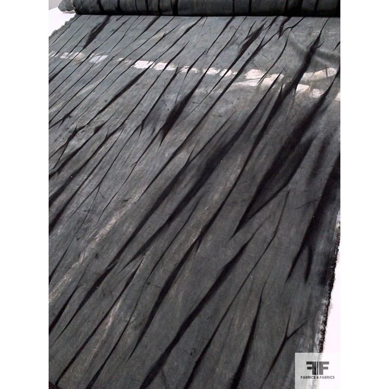 Forest at Dusk Printed Stretch Cotton Corduroy – Grey / Charcoal / Off-White Fabric by the Yard