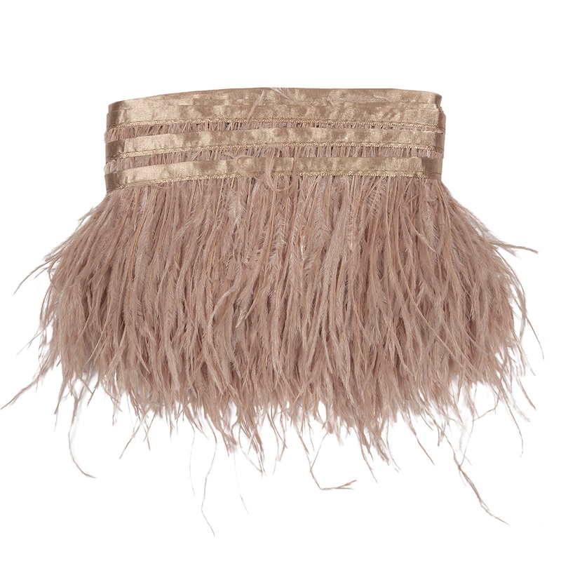 Ostrich Feather Fringe Trim 5″ Single Ply – Blush – Aviana Collection
