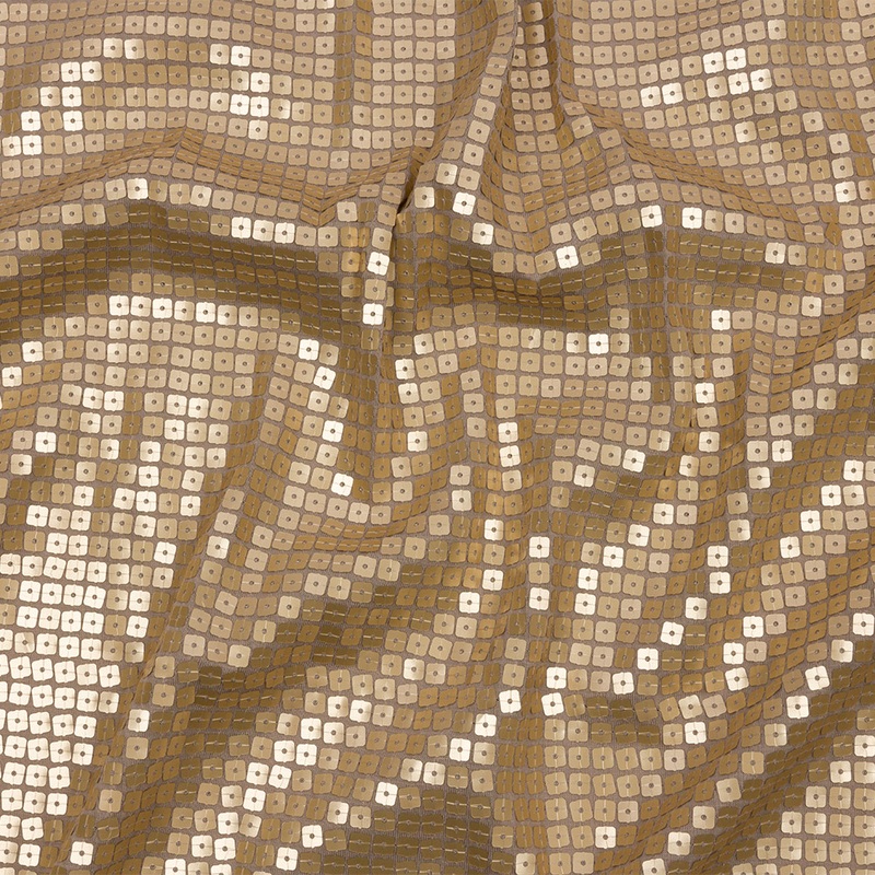 Pale Gold Sequins on Polyester-Rayon Jersey