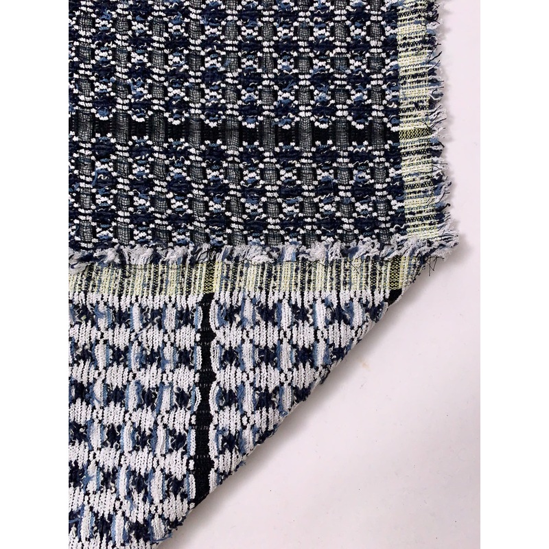 Reversible Novelty Tweed Suiting – Navy / Blue / White / Black Fabric by the Yard