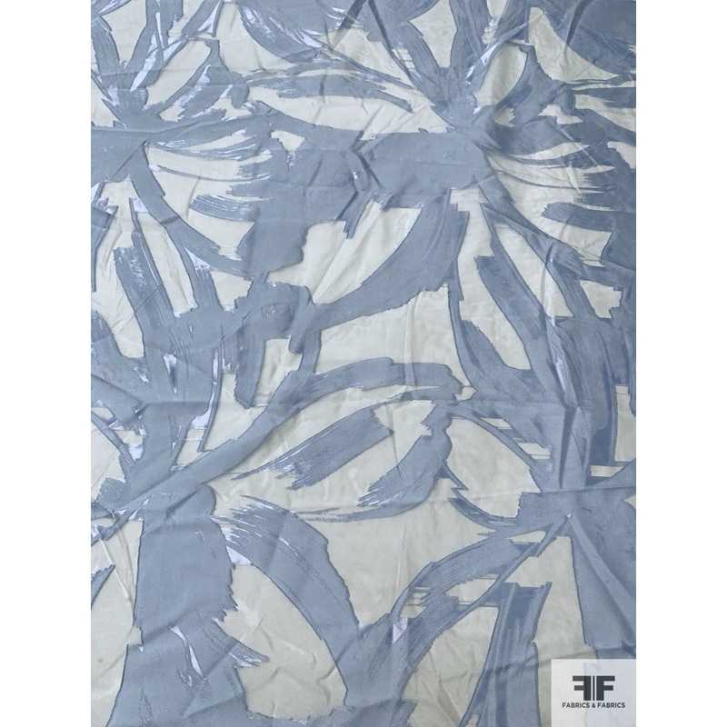 Streaky Brushstroke Burnout Polyester Organza – Baby Blue Fabric by the Yard