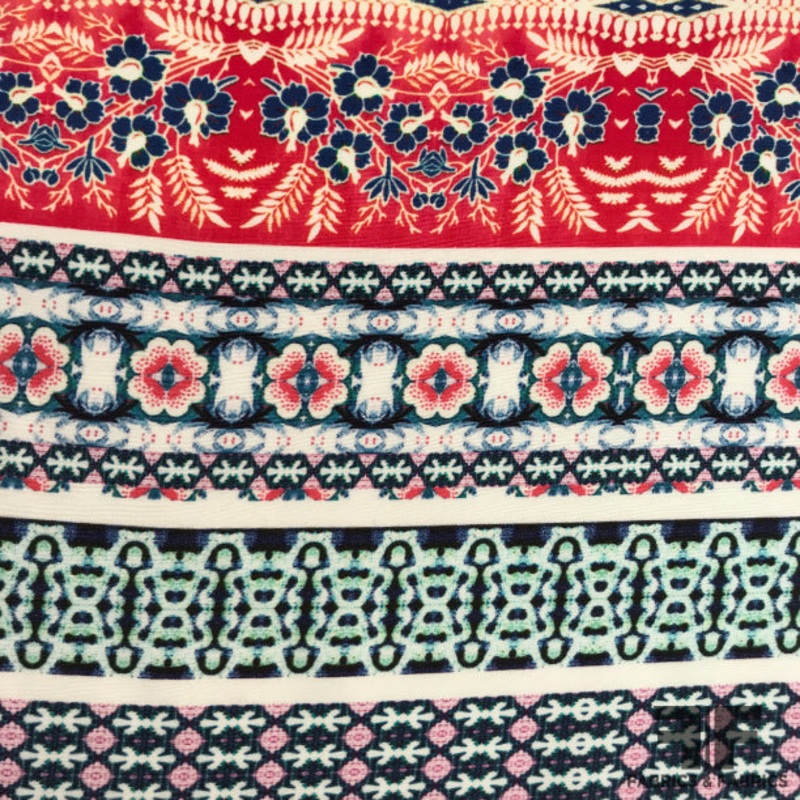Bohemian Floral Printed Silk Charmeuse – Multicolor Fabric by the Yard