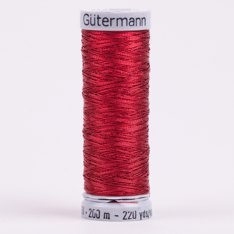 Gutermann Metallic Thread 200m – 247 Cranberry