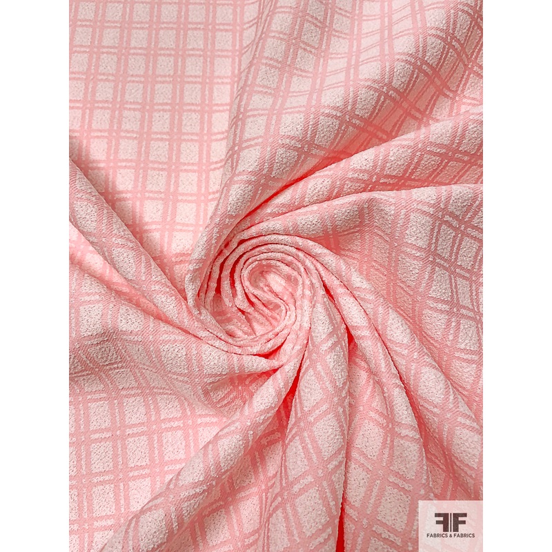 Italian Reversible Boucl Spring Suiting – Pink / Light Ivory Fabric by the Yard