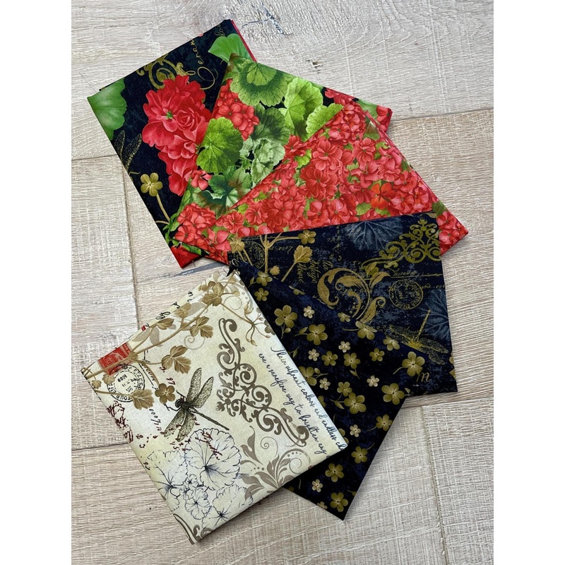 Scarlet Beauty – Fat Quarter Bundle –  6 Pieces – 19.5″ x 21″ Each