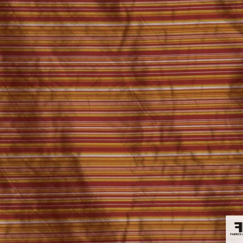 Striped Silk Taffeta – Red/Orange/Yellow Fabric by the Yard