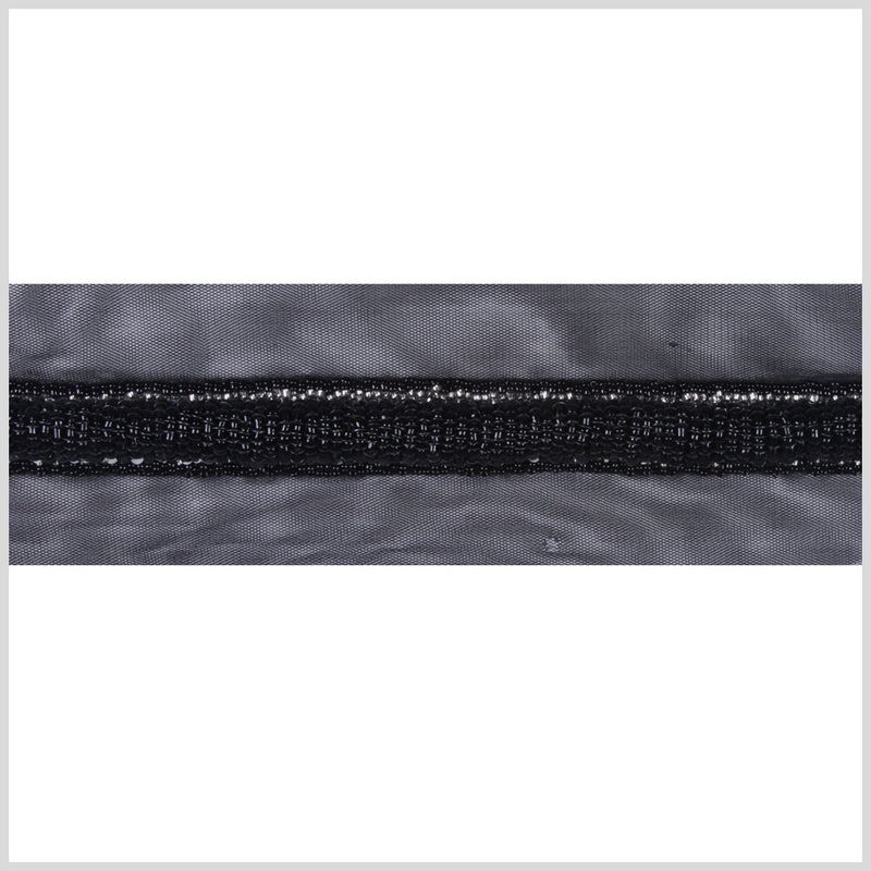 1″ Black Fancy Beaded Trim