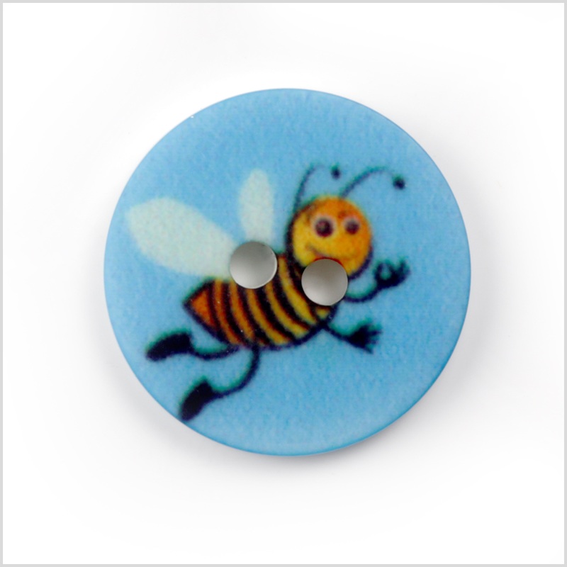Blue Kids Bumblebee Button – 24L/15mm