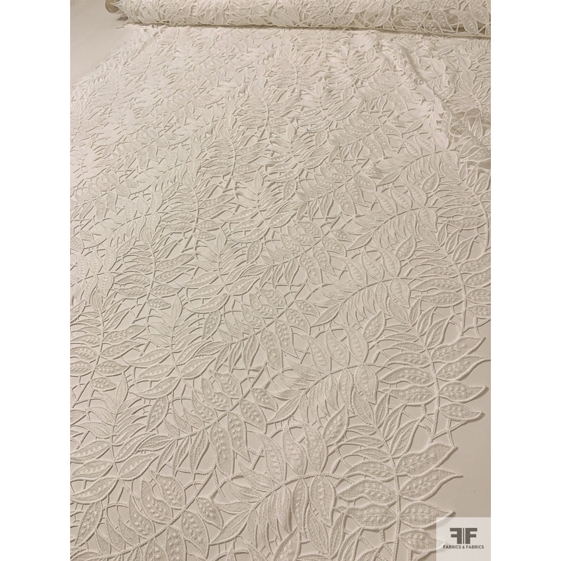 Fern Leaf Guipure Lace – Off-White Fabric by the Yard