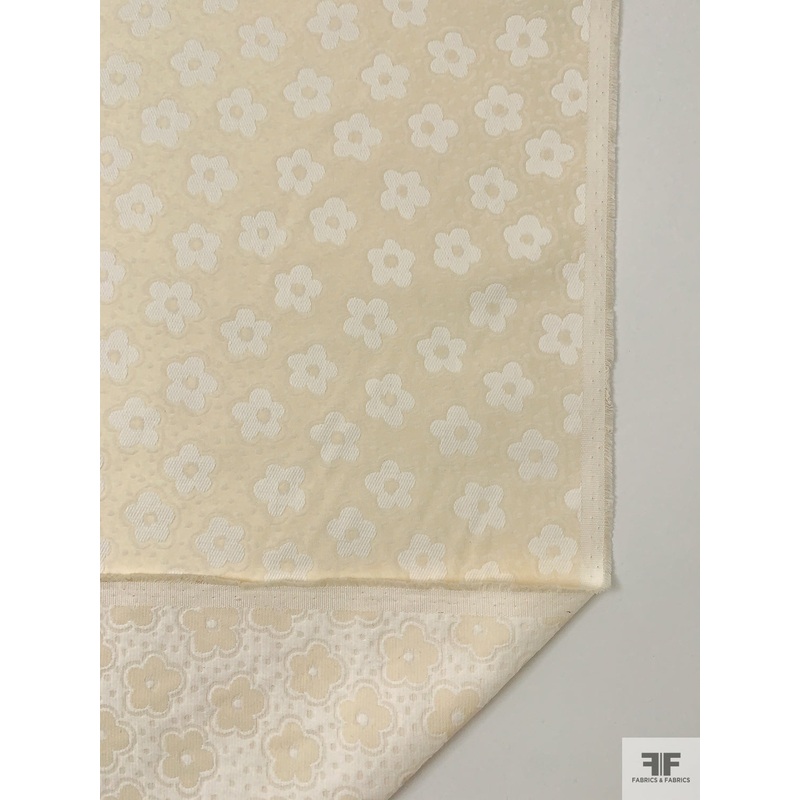 French Jovial Floral Brocade – Cream / White Fabric by the Yard