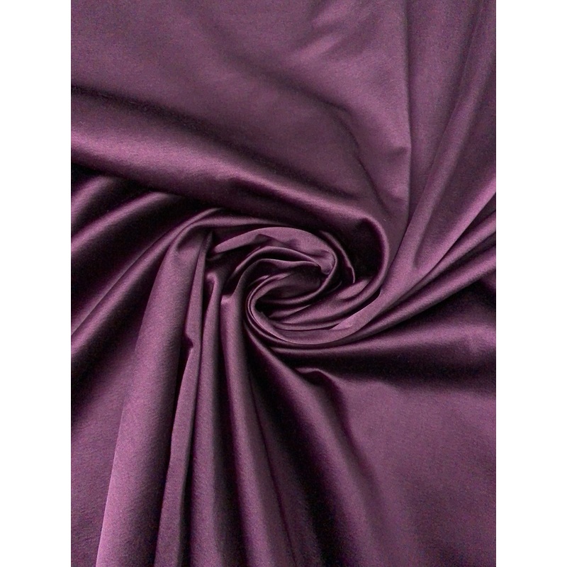 Italian Cotton-Blend Heavy Satin – Plum-Eggplant Fabric by the Yard