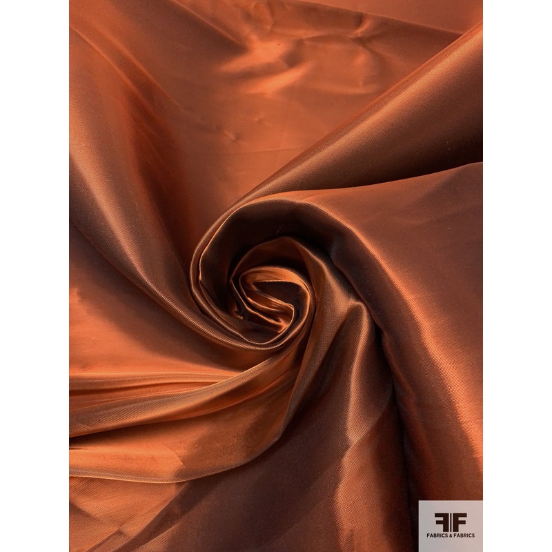 Italian Memory Satin Lam – Hot Copper Fabric by the Yard