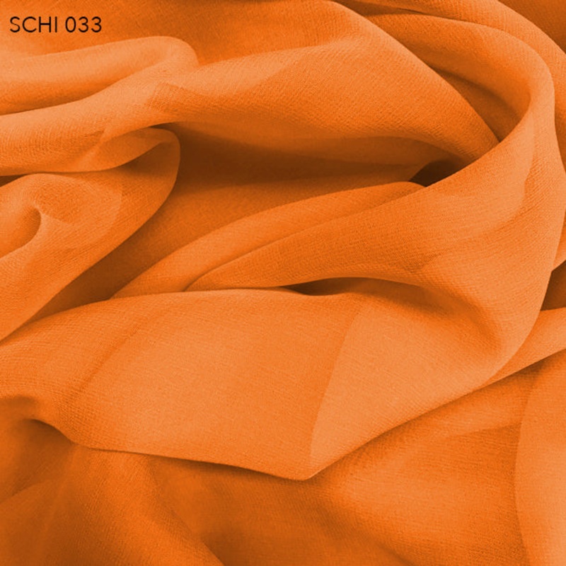 Silk Chiffon – Citrus Orange Fabric by the Yard