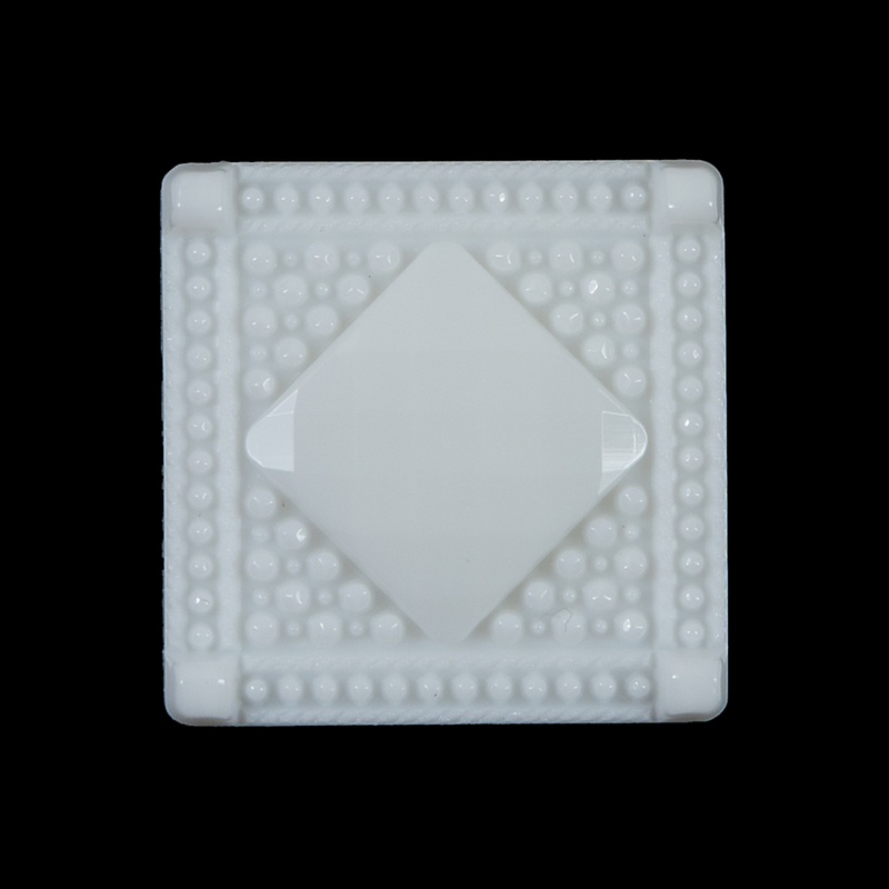 White Square Bevel Cut Button – 44L/28mm