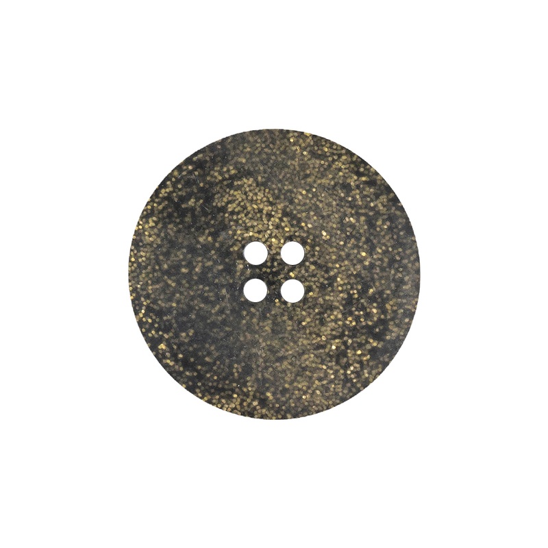 Black and Gold Glitter 4-Hole Plastic Button – 36L/23mm