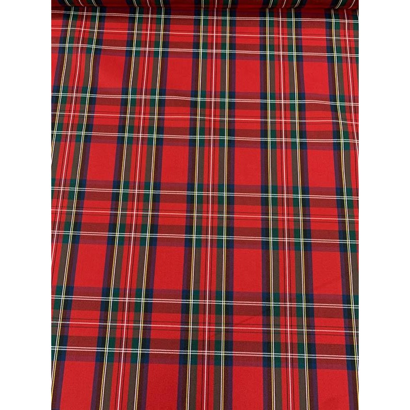 Classic Plaid Suiting – Red / Green / Blue / White Fabric by the Yard