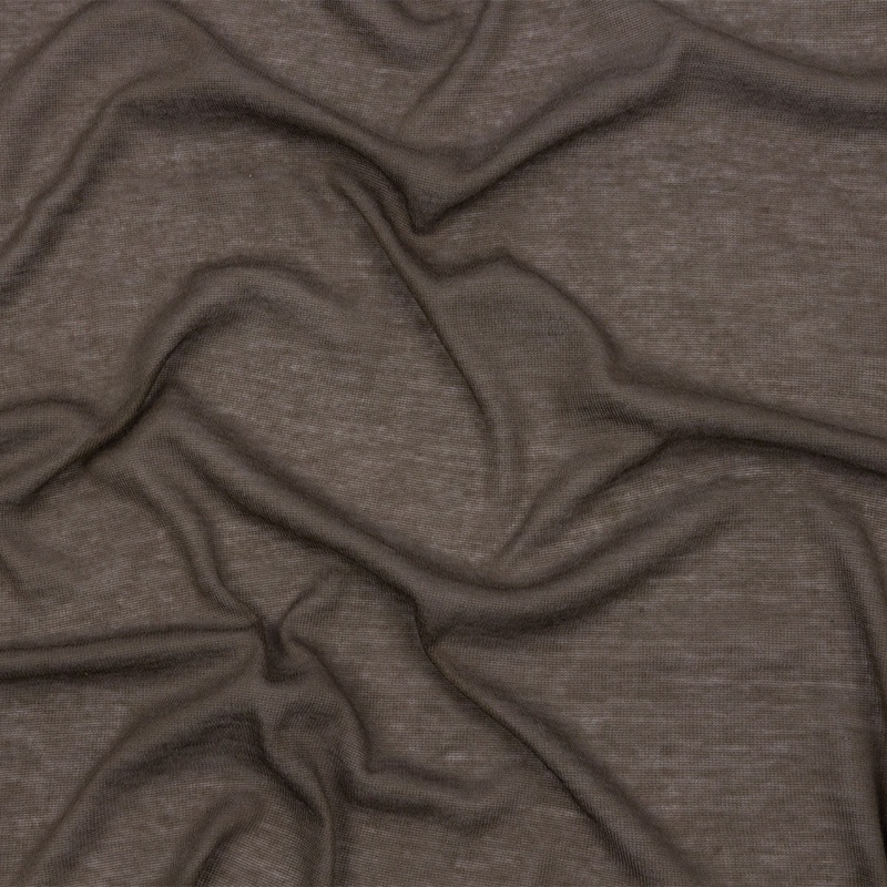 Famous Designer Coffee Viscose and Cotton Lightweight Interlock Knit
