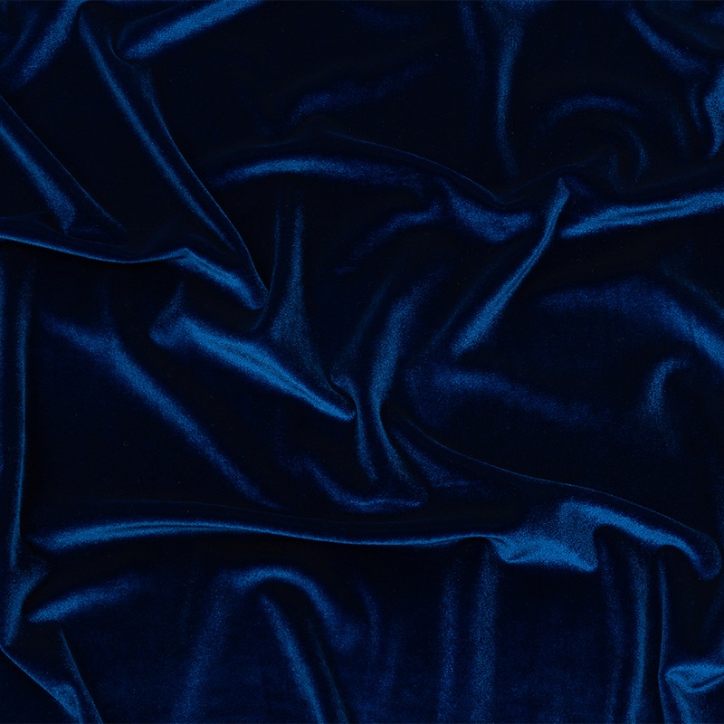 Stretch Polyester Velour – Royal Blue