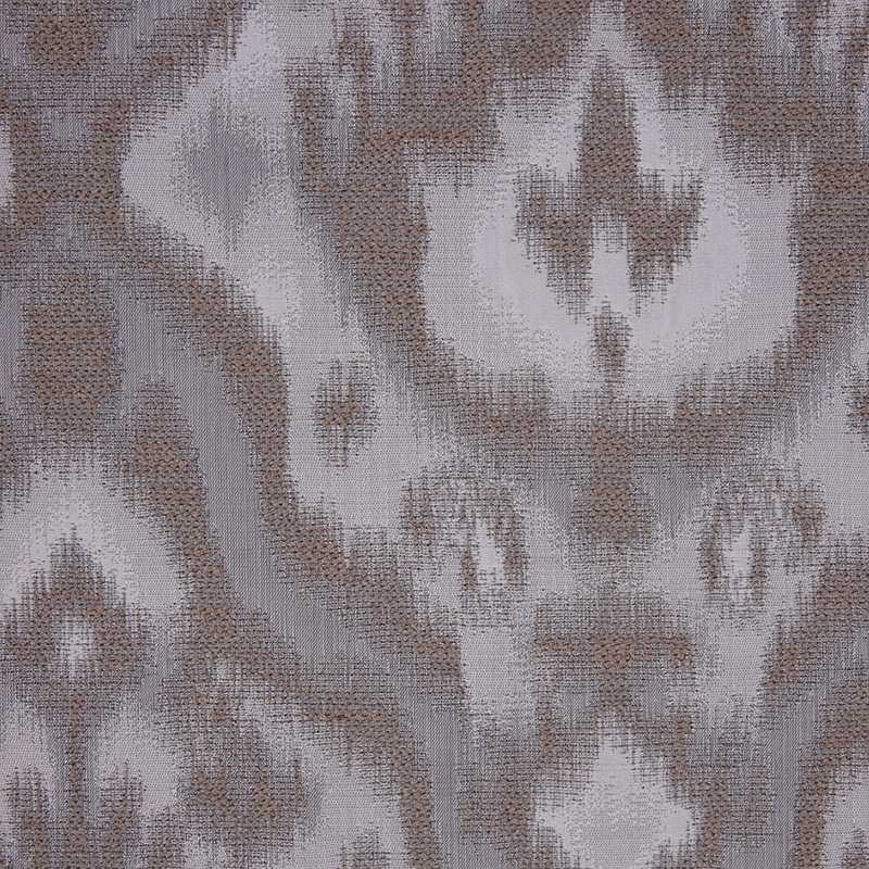 Gray Ikat Damask Polyester Woven