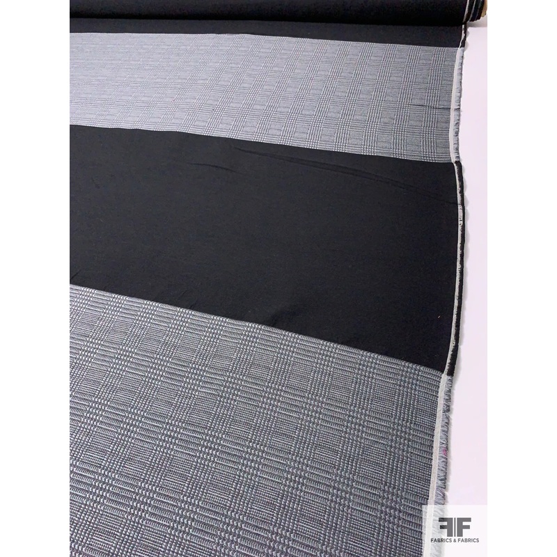 Italian Glen Plaid Acrylic Blend Medium Weight Panel – Black / Grey Fabric by the Panel