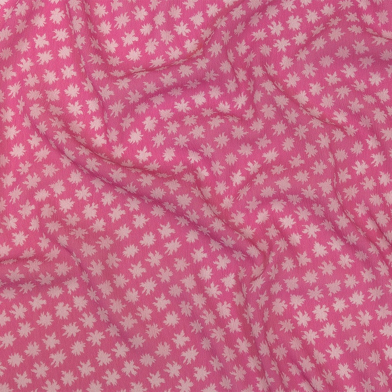 Mood Exclusive Pink Fine Fireworks Crinkled Polyester Georgette