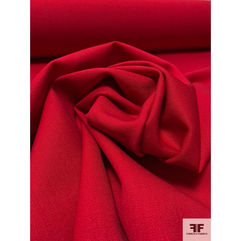 Solid Wool Gabardine Suiting – Rich Red Fabric by the Yard