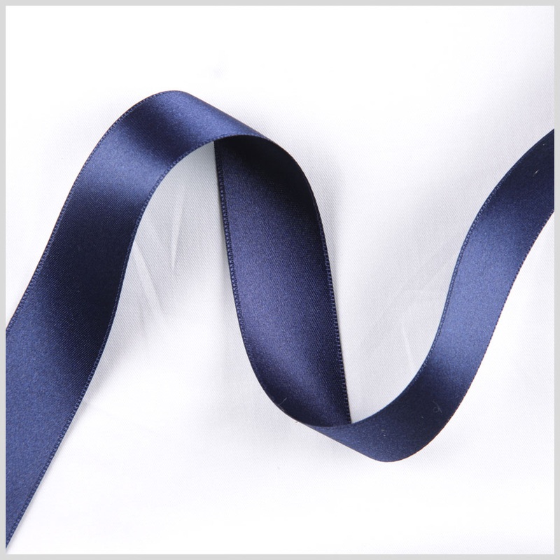 1.5″ Deep Navy Double Face French Satin Ribbon