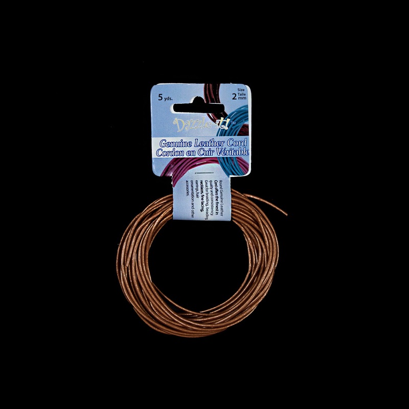 Dazzle-It Metallic Copper Genuine Leather Cord – 2mm