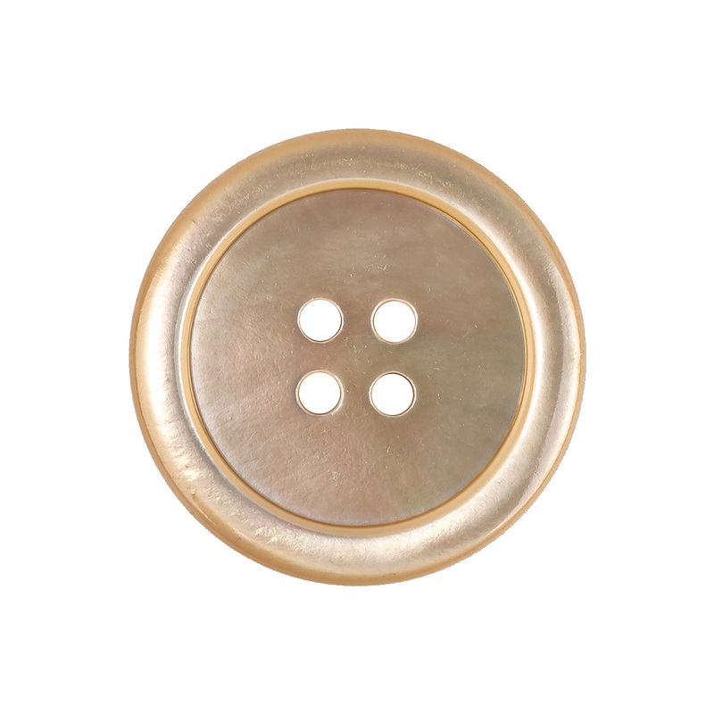 Iridescent Beige Doe 4-Hole Shallow Plate Coat Button – 40L/25.5mm