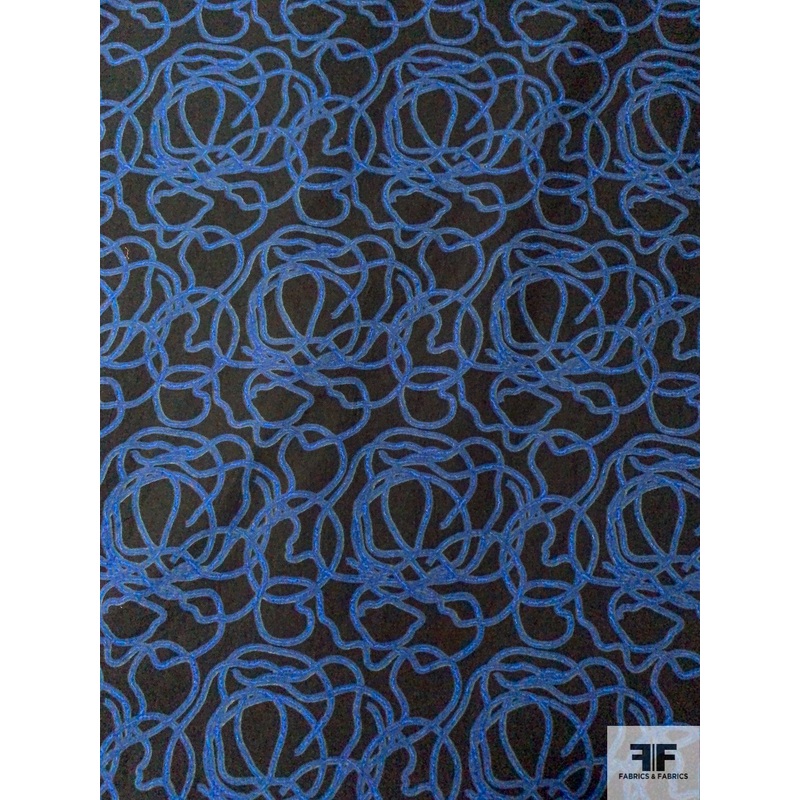 Loose Strings Printed Cotton Lawn – Navy / Blue Fabric by the Yard