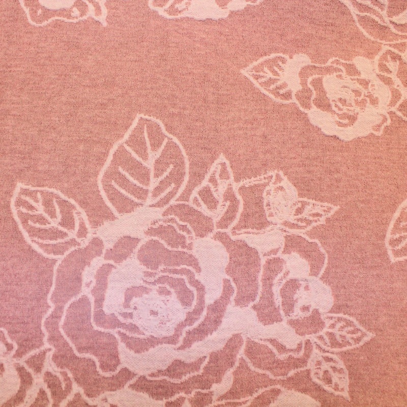 Rose Printed Cotton Blend Knit – Pink Fabric by the Yard