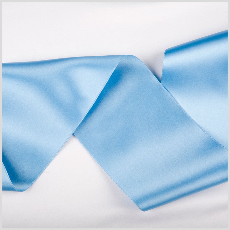 3.75″ Blue Double Face French Satin Ribbon