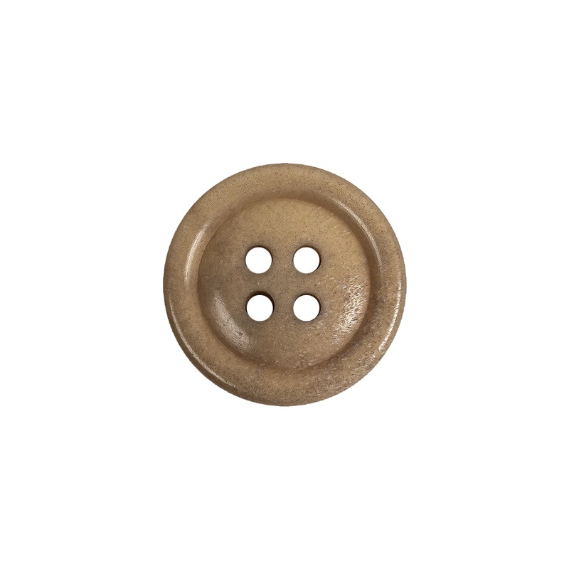 Beige Speckled 4-Hole Low Convex Plastic Button – 28L/18mm