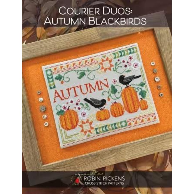 Courier Duos: Autumn Blackbirds Cross Stitch Pattern