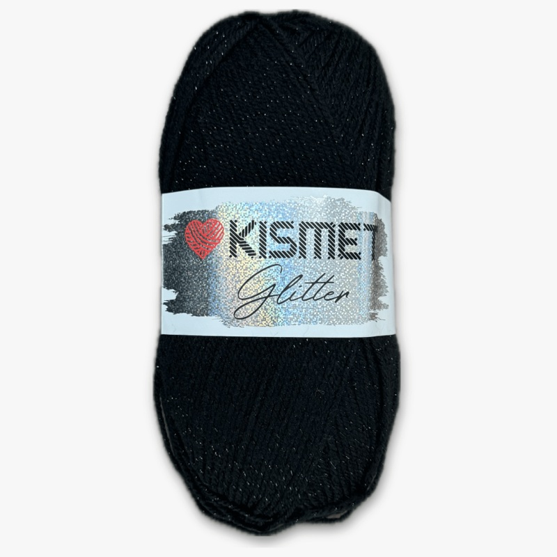 Glitter Dbl Knit Black #2