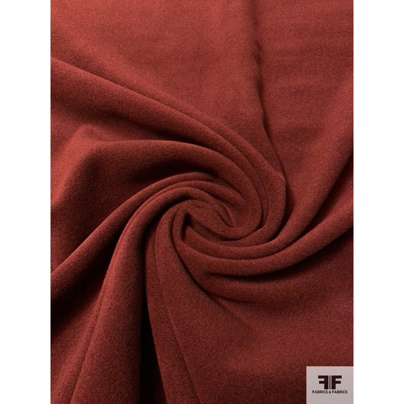 Italian Solid Soft Wool Blend Coating – Brick Red Fabric by the Yard