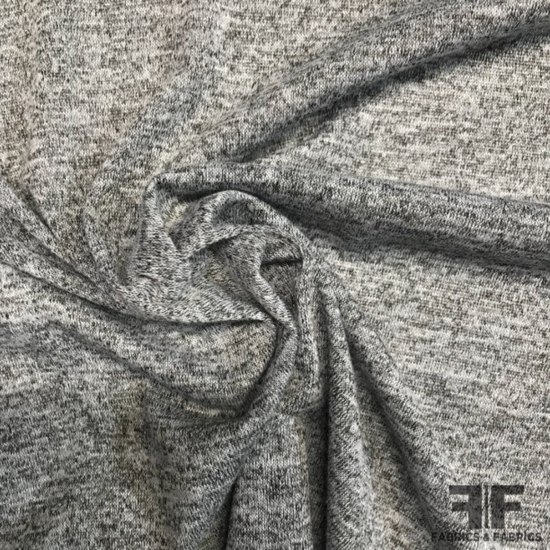 Light-Weight Heathered Poly Jersey Knit – Grey Fabric by the Yard
