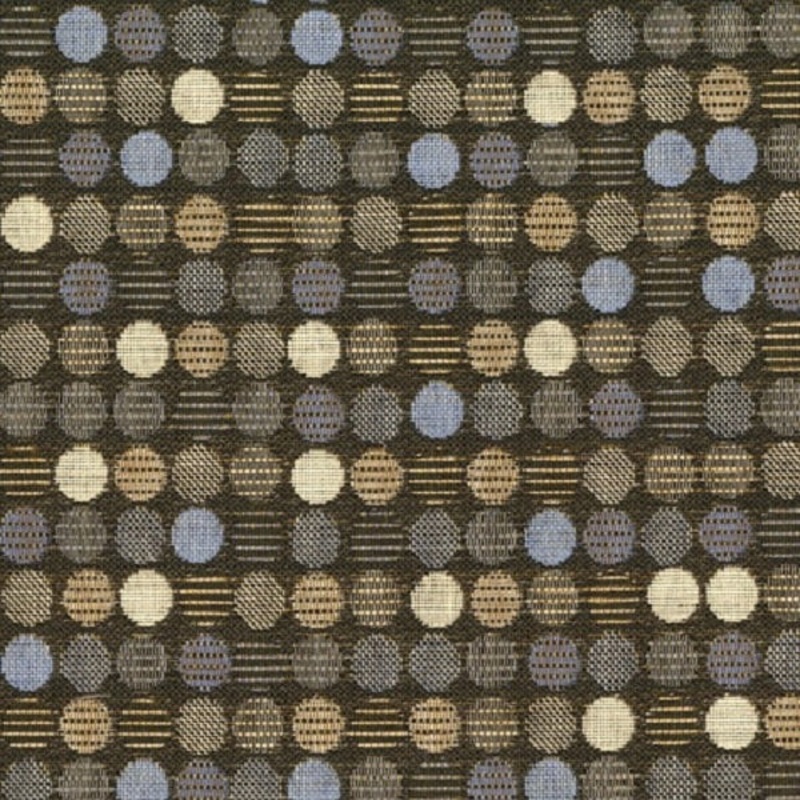 Remnant of Brentano Polka Castle Steps Black Upholstery Fabric Order Product 1